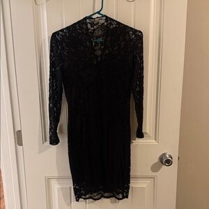 ASOS Black Lace Long Sleeve Dress